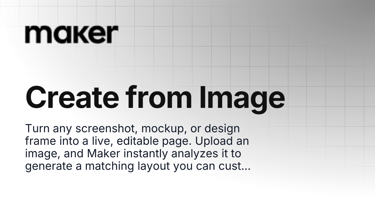 Create from Image | Maker Documentation